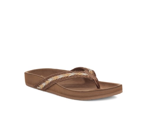 Sanuk Womens She Loungy Hemp Brown Sandals | ILHQFR451